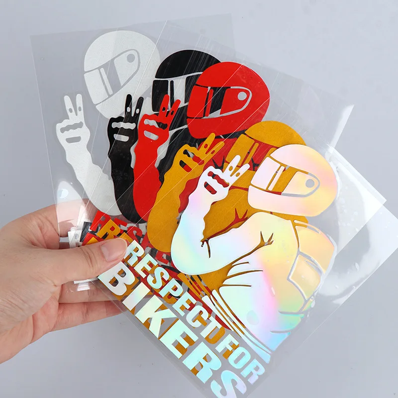 

High-quality Car and Motorcycle Decorative Stickers with Letters and Patterns Respect for Bikers Scratch Cover