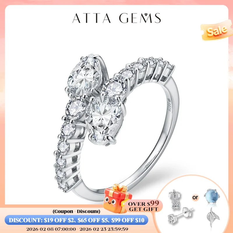 

ATTAGEMS New 2024 Solid S925 Sterling Sliver Moissanite Rings for Women Men D VVS1 Color Snake Shape Wedding Jewelry Party Gift