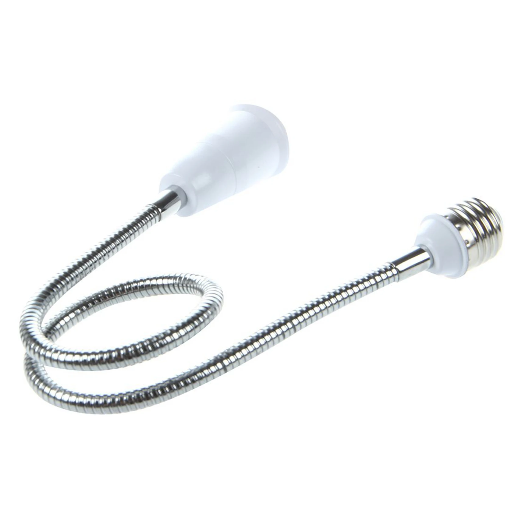 2X E27 to E27 Light Lamp Bulb Flexible Extension Adaptor Converter (White 60cm)