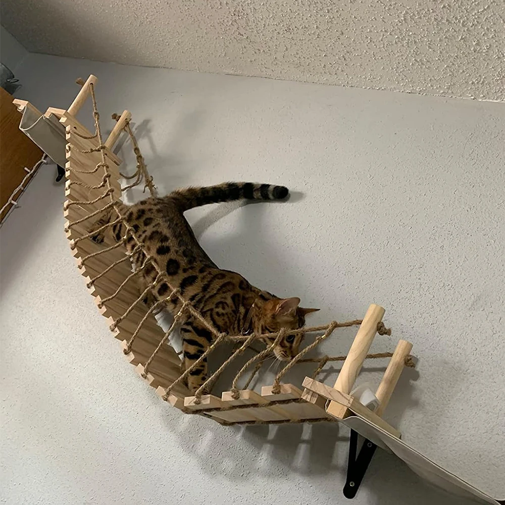 Puente de suspensión para gatos de 100CM, escalera de Sisal para jugar y dormir, puede escalar libremente, muebles para gatos de interior