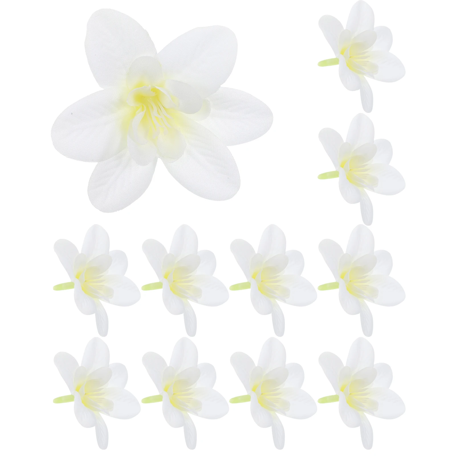 

12 Pcs Artificial Silk Orchid Flowers Decor Garland Heads White Bride Wedding Party Giftsflower heads artificial flower garland