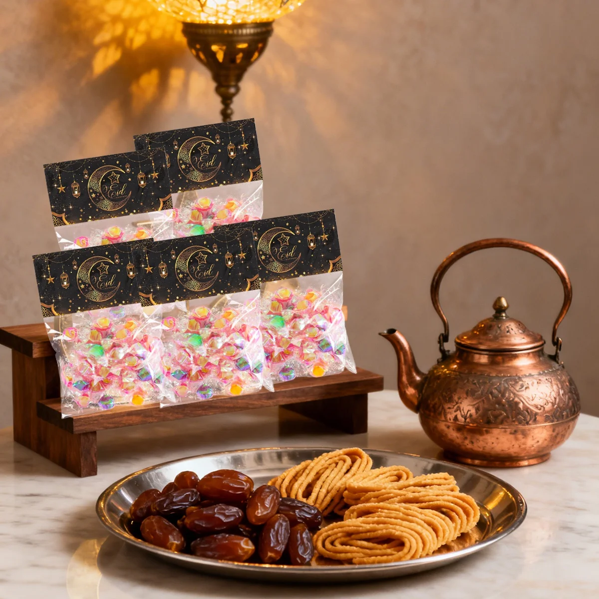30/50 قطعة عيد مبارك كيس الحلوى البلاستيك القمر ستار شنطة هدايا إسلامية مسلم لوازم الحفلات عيد الأضحى هدايا رمضان ديكور 2026 #6