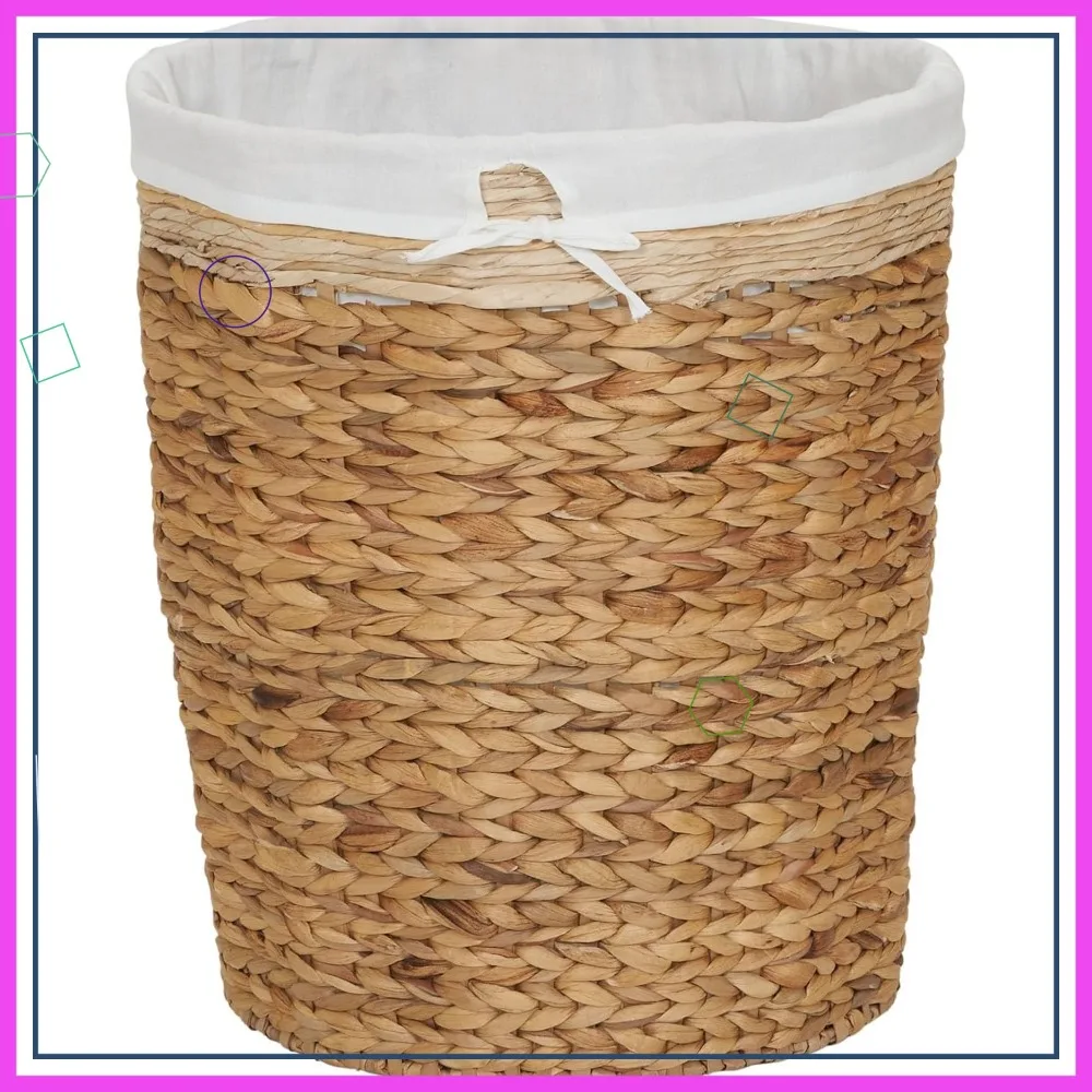 

Natural Wicker Laundry Hamper Basket with Removable Liner - Oversized Storage for Family Clothes Organization