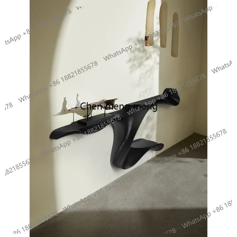 F150 Wabi Sandy Wind Super Narrow Solid Wood Entrance Table Corridor Art Italian Minimalist Entrance Entrance Decorative Rack