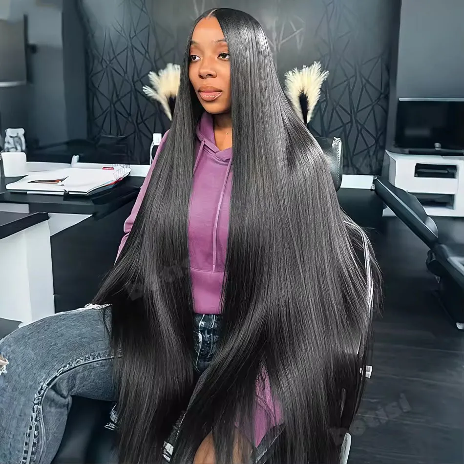 

250 Density Bone Straight 13x6 Hd Transparent Lace Front Human Hair Wig For Women Pre Plucked With Baby Hair 13x4 Lace Front Wig