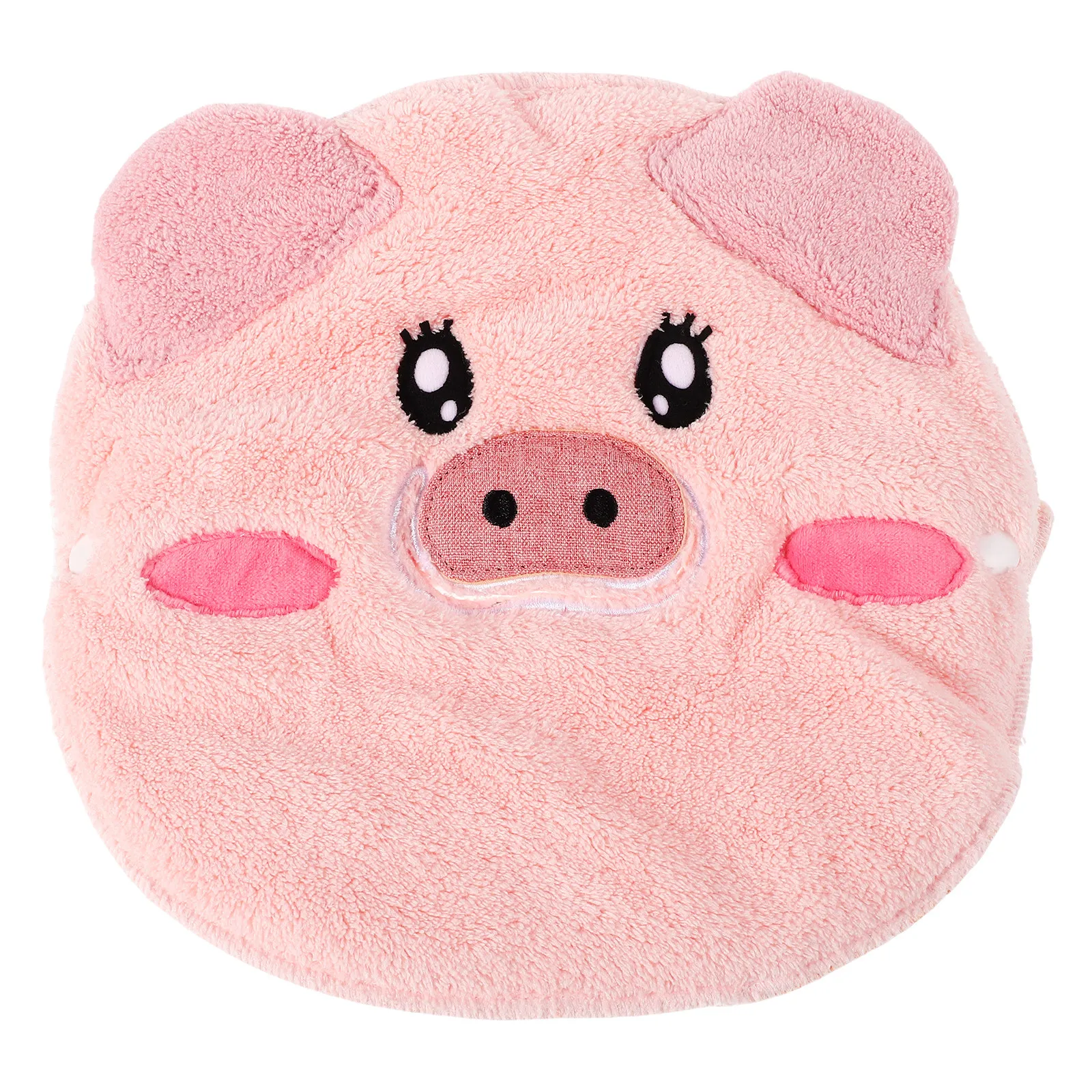 Reusable Hot Compress Face Towel Mask – Soft Coral Fleece with Cute Pig Design for Facial Steaming & Skin Care