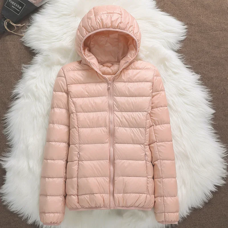 15 Farben Frauen Kapuze Puffer Jacken 2023 neue Frühling Winter 90% weiße Ente Daunen weibliche Mäntel ultraleichte packbare lässige Parkas