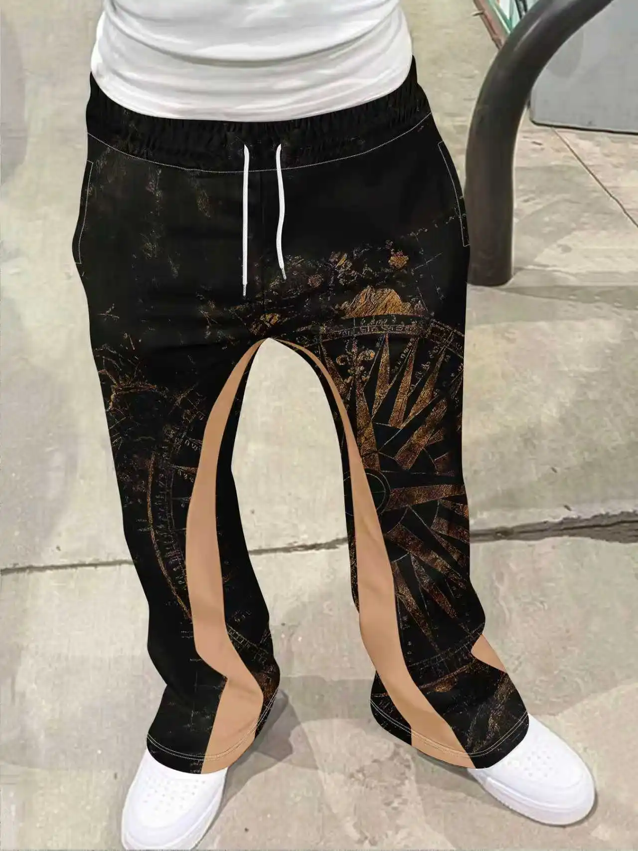 

Y2k Flared Pants Men Loose 3D Print Trousers Casual Sweatpants Mid Waist Sporty Female Clothes Streetwear Hip Hop Vintage Pants