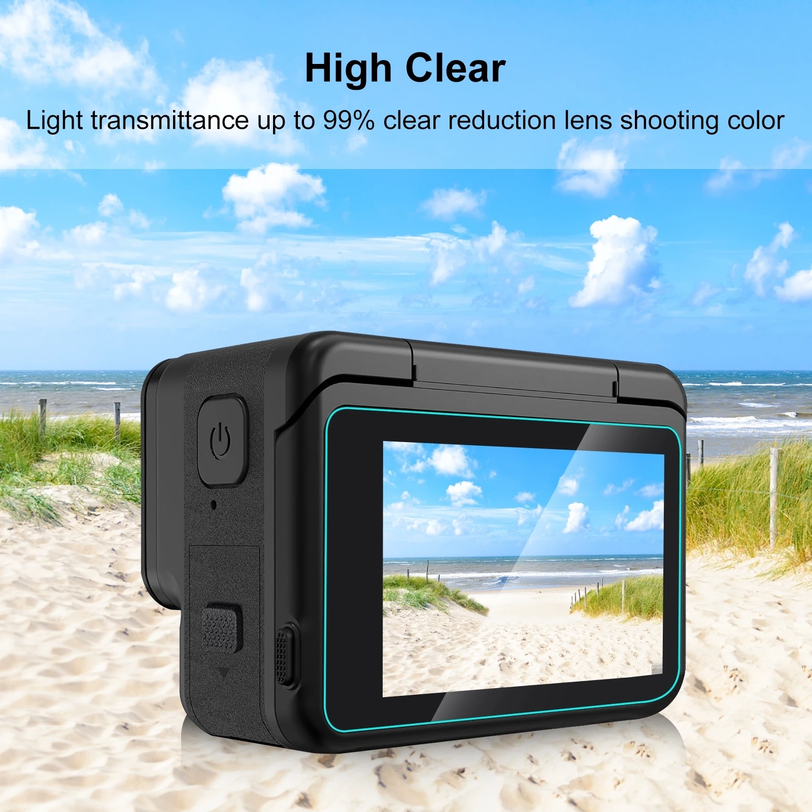 PULUZ 3 in 1 Rear & Front Screen + Lens Tempered Glass Film For Insta360 Ace Pro Accessories