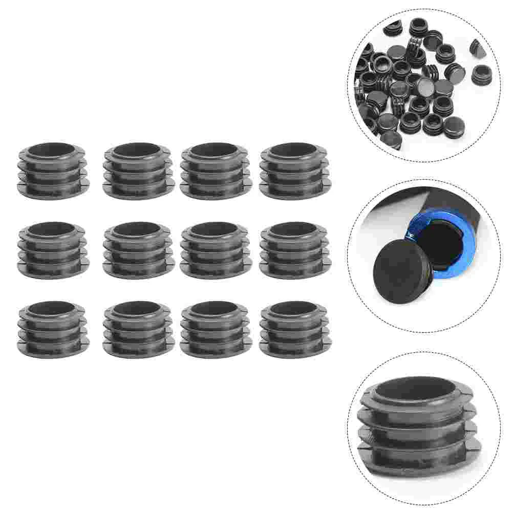 12 Pcs Handlebars Cycling End Plugs Riding Bike Black Plastic Caps Road Mountain