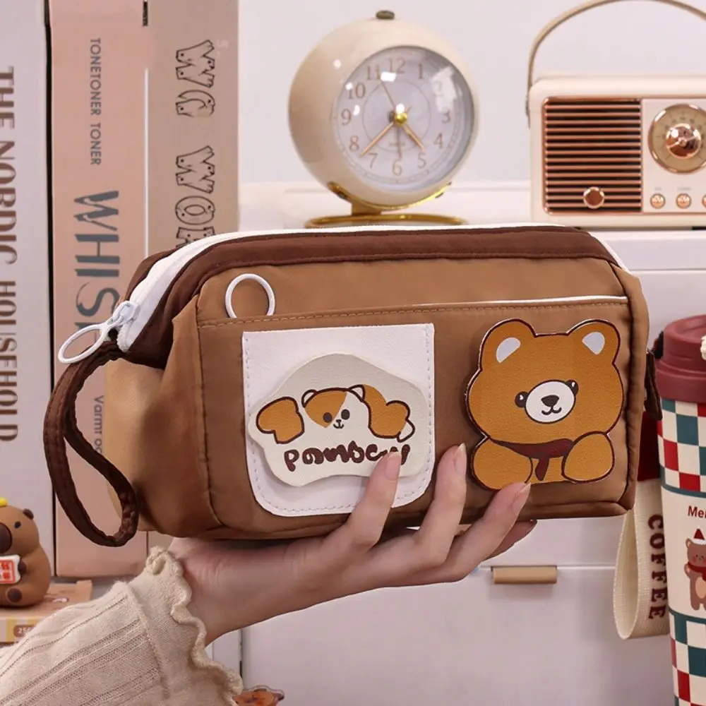 

Large Size Bear Pencil Case High Aesthetic Value Cute Design Student Pencil Case Storage Bag Makeup Pouch School Stationery Bag