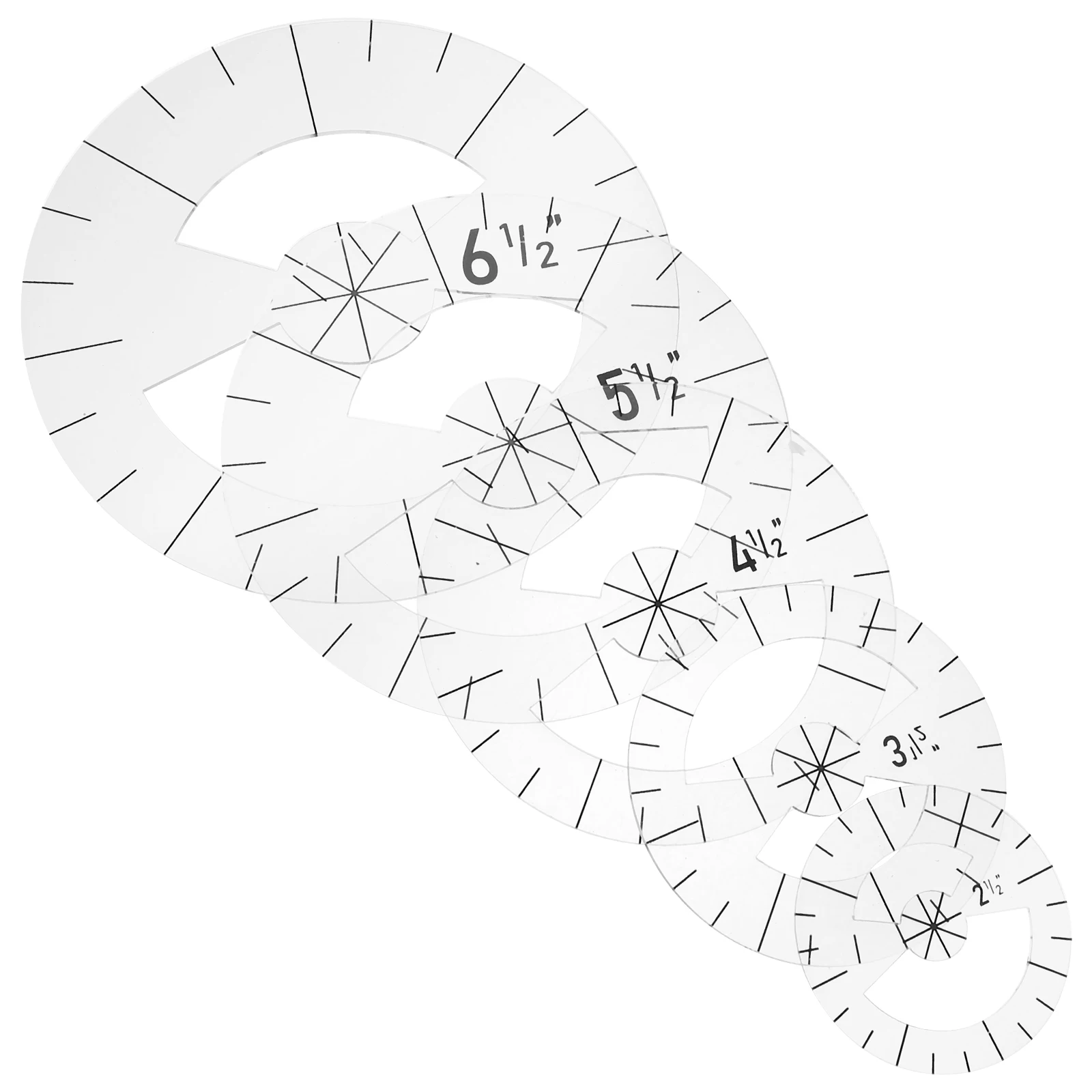 

5 Pcs Patchwork Ruler Template Quilting Rulers Templates Sewing Acrylic Clear Diy