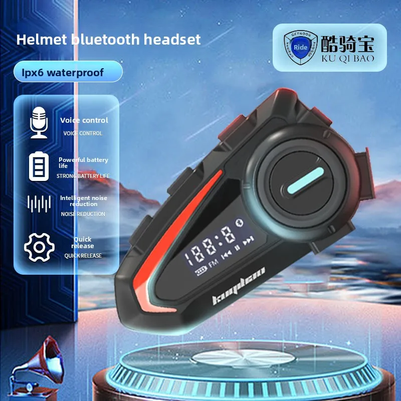 

Kuqibao Helmet Bluetooth Headset Motorcycle Bluetooth Headset with Screen Full Helmet Long Battery LifeWirelessWaterproofHeadset
