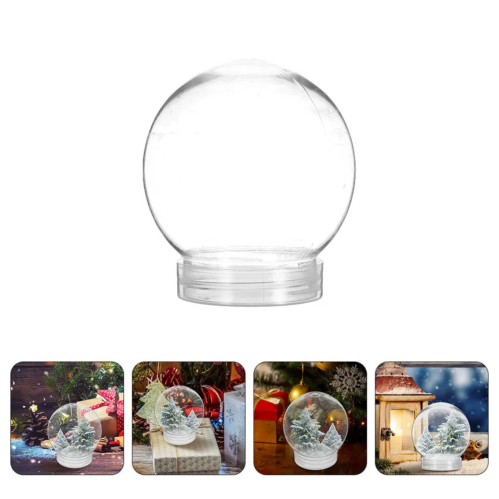 

6Pcs Snow Globe Clear Plastic Bottles 270Ml Fillable Jars with Screw Lids DIY Water Globe Craft Supplies for