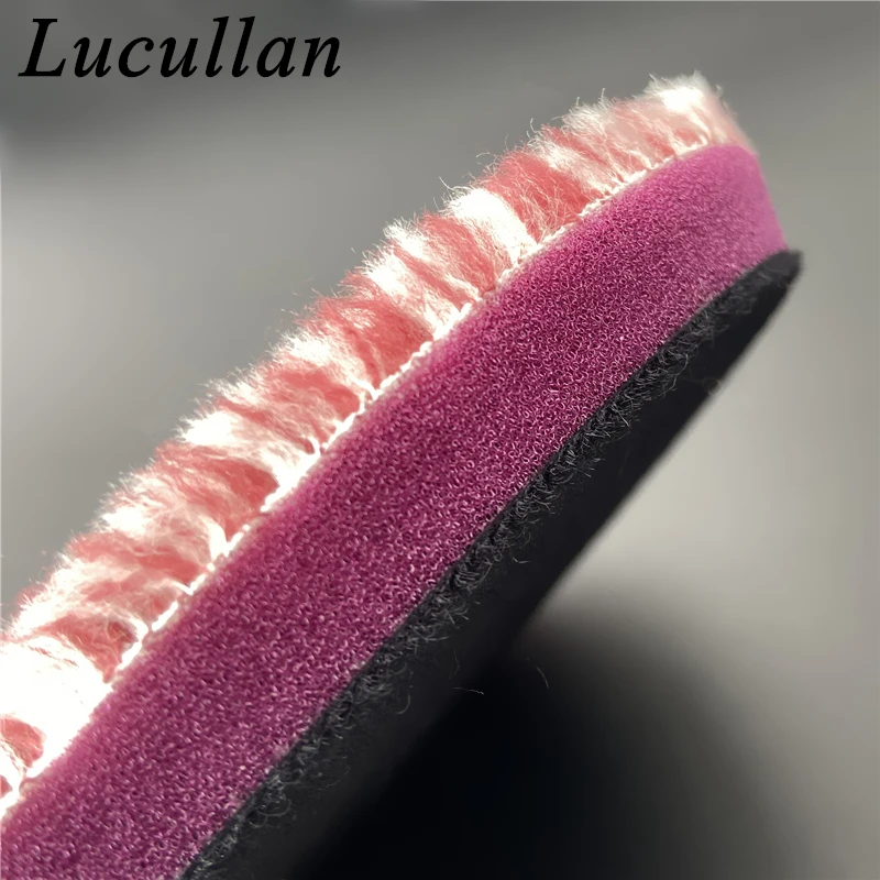 Lucullan Premium Super Soft 5\'\' Hair Side Detailing Buffing Sponge DA Polisher Use Wool Cuting Pad