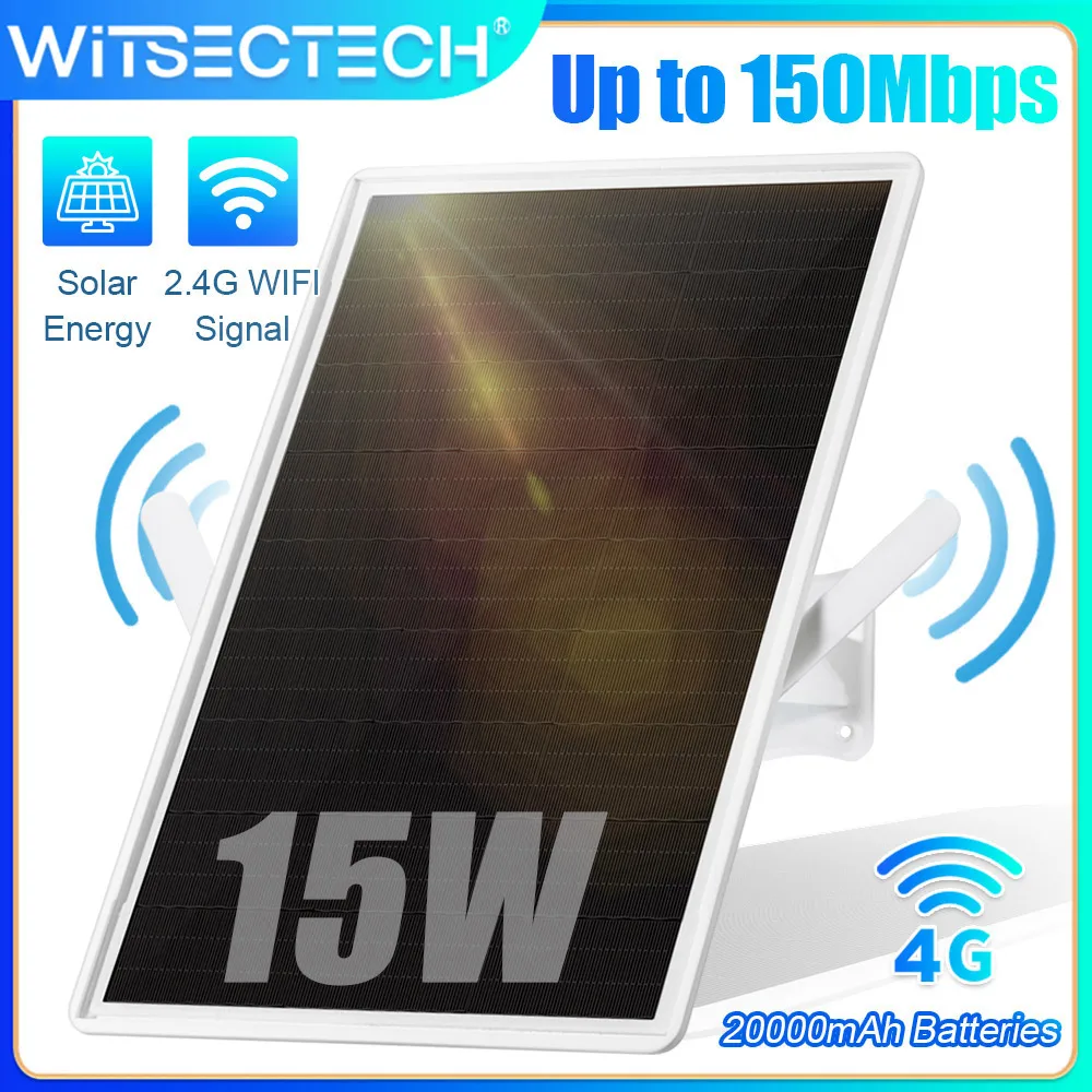 

Solar Powered 4G Routers 15W 4G LTE Modem Router with SIM Card Slot 30-50M WiFi Range 20000mAh for Camping RVs and Outdoor Area