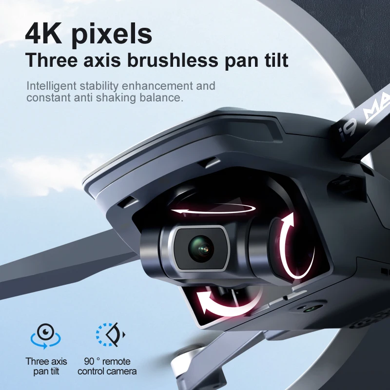 i9 MAX GPS Drone With 4K HD Camera 3-Axis Gimbal Optical Flow Professional MINI RC Quadcopter 26min Flight 3KM VS Faith Mini 2