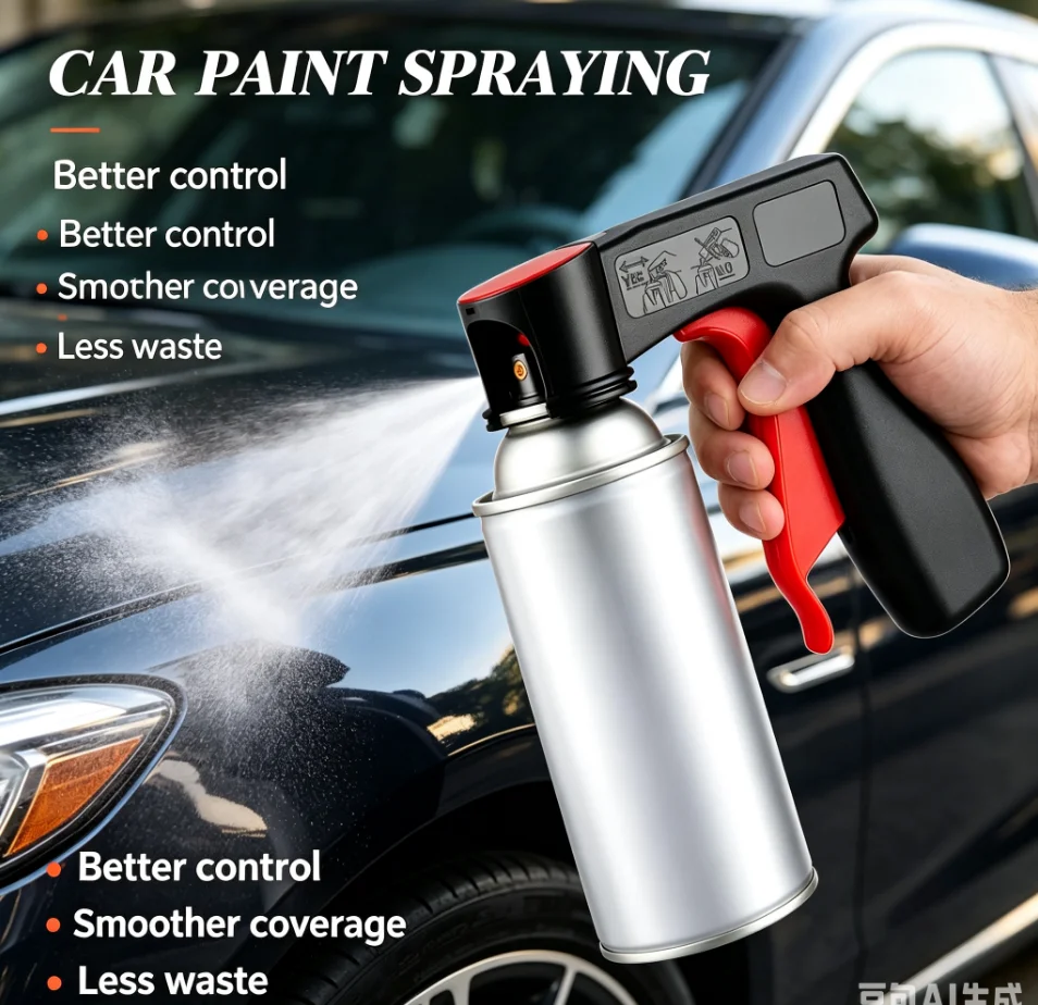 1 Pcs Plastic Portable Spray Paint Handle Universal Reusable Self Spraying Hand Spray Gun Adaptors Cars Maintenance Care Tools