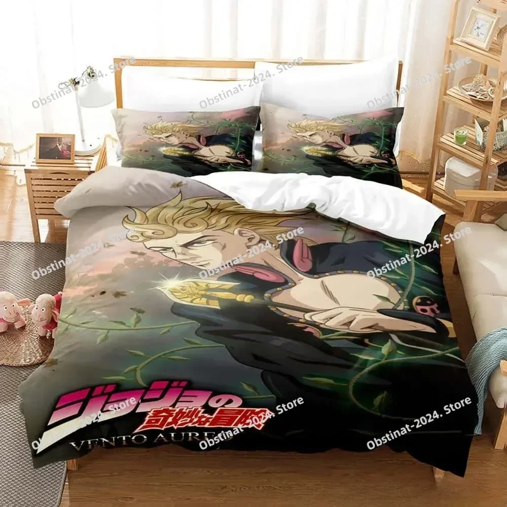 

3d Anime JoJo's Bizarre Adventure Bedding Set Printed With Pillowcase Bed Duvet Cover Soft Single Double Queen Super King Size