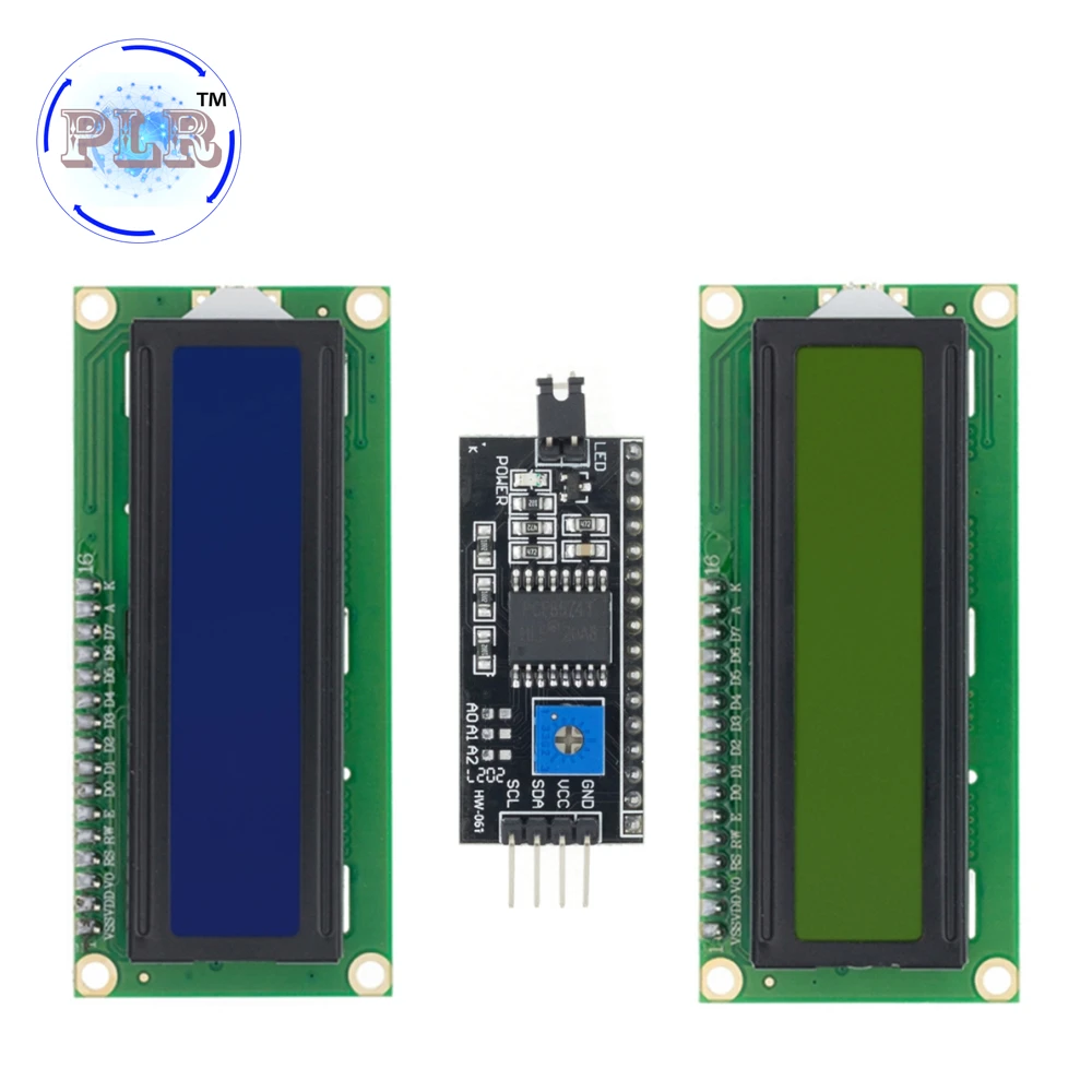 LCD1602 1602 LCD Module Blue Yellow Green Screen 16x2 Character PLR Display PCF8574T PCF8574 IIC I2C Interface 5V for arduino