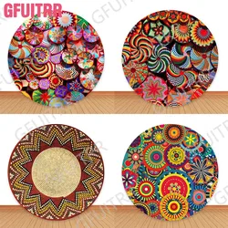 Traditional Ethiopian Floral Pattern Africa Traditional Colorful Photo Backdrop Mexican Party Decor Vinyl Polyester Background