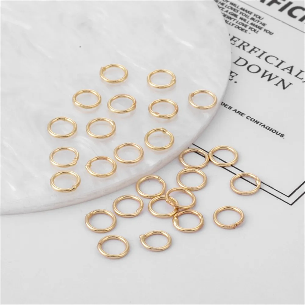 

14K Gold Welded Closed Ring, Copper Clad, Round Coil, Necklace Finishing Connecting Ring, Manual DIY