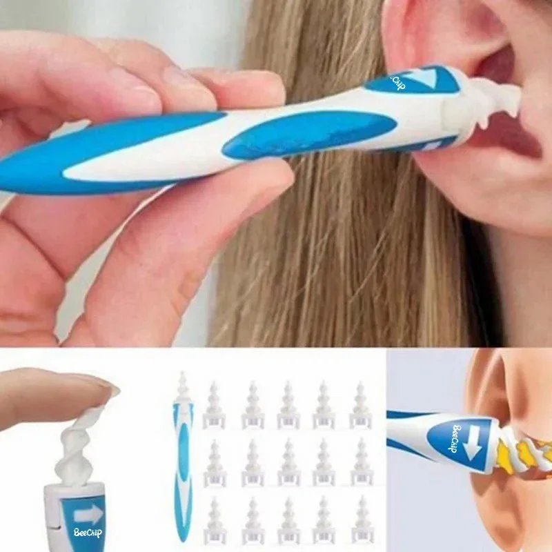 2Set Spiral Ear Remover Portable Soft Ear Oil Remover For Adults And Children Earwax Cleaning Tool 16 Head Ear Removal Tool