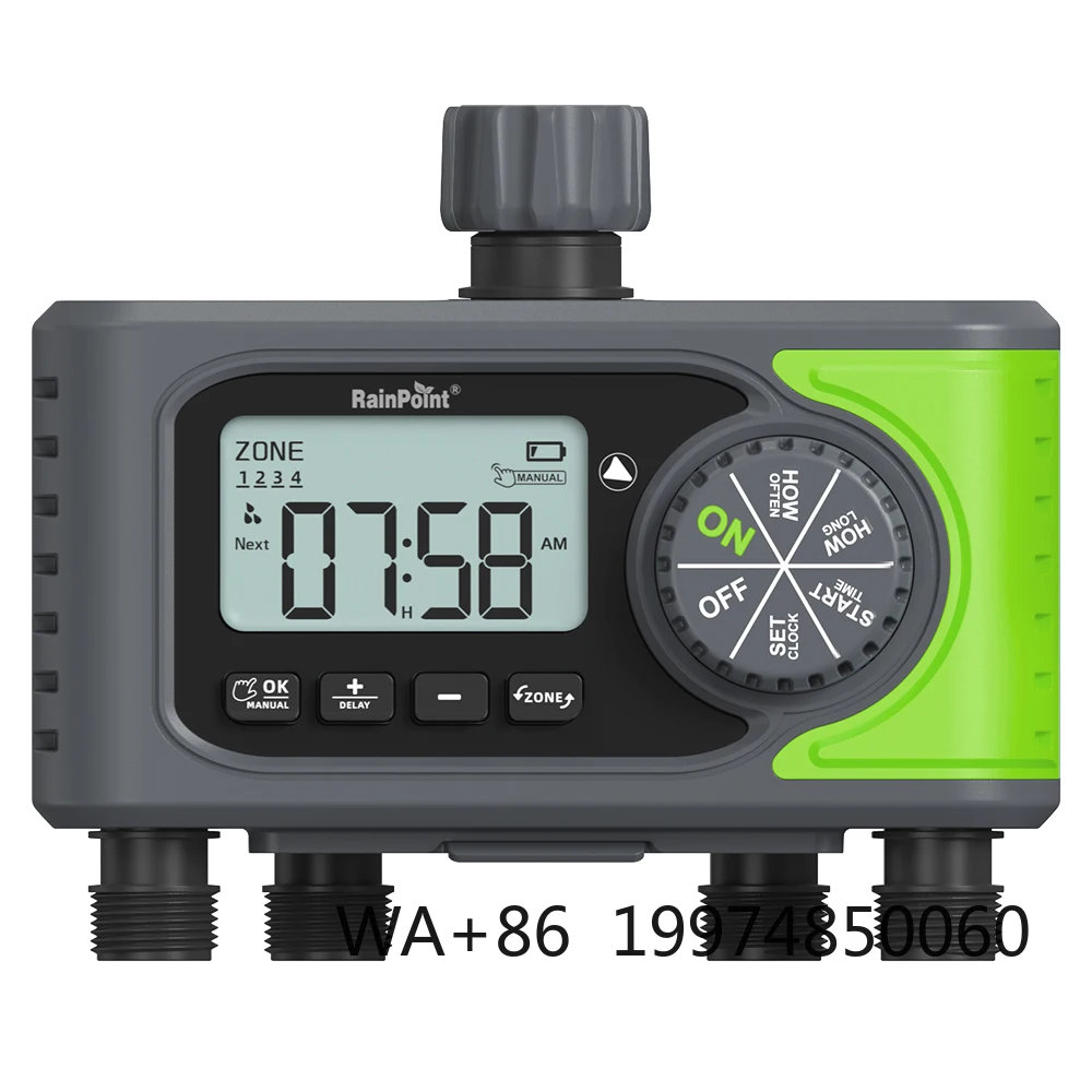 

Rainpoint 4-Zone Digital Water Timer for Garden New Design 4 Outlet Irrigation Water Timer