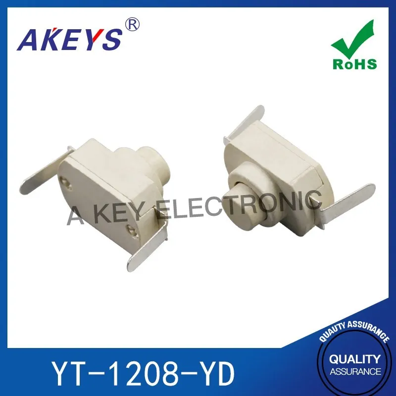 10pcs YT-1208-YD Temperature-Resistant 12*8 Two-Leg Bend Power Torch Switch One on One off Button Self-Locking Switch