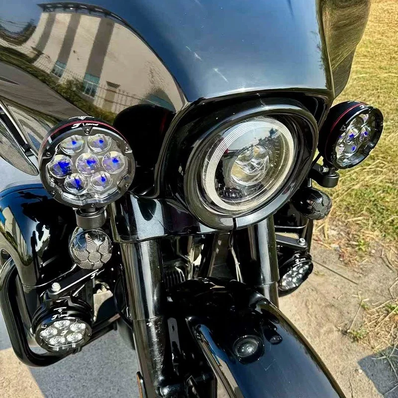 High-Brightness 280W LED Spotlight Kit 6-Color Smart Strobe Light for Street Glide Electra Glide Motorcycle Lighting Systems 3