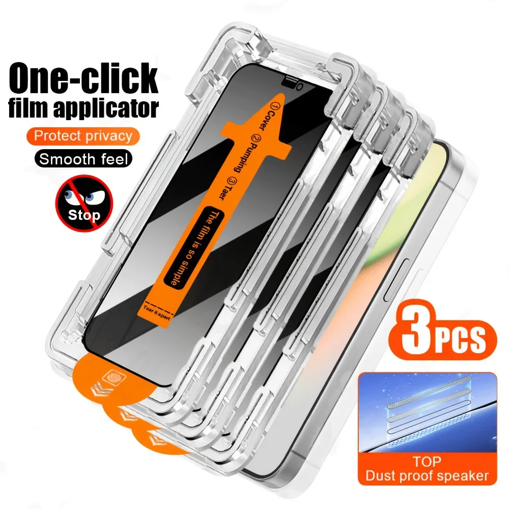 

Oleophobic Coating Privacy Screen Protector For iPhone 15 16 17 Pro Max 11 12 13 14 Plus 16e 17 Air XR X Anti-Spy Tempered Glass