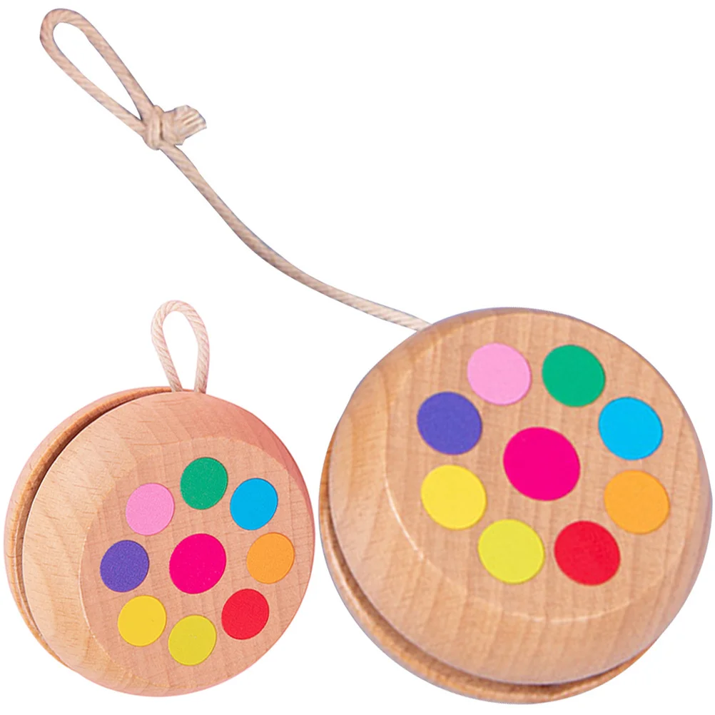 

2Pcs Wooden Kids Yo-Yo String Ball Lovely Design Hand Strength Exercise Educational Plaything for Children Outdoors