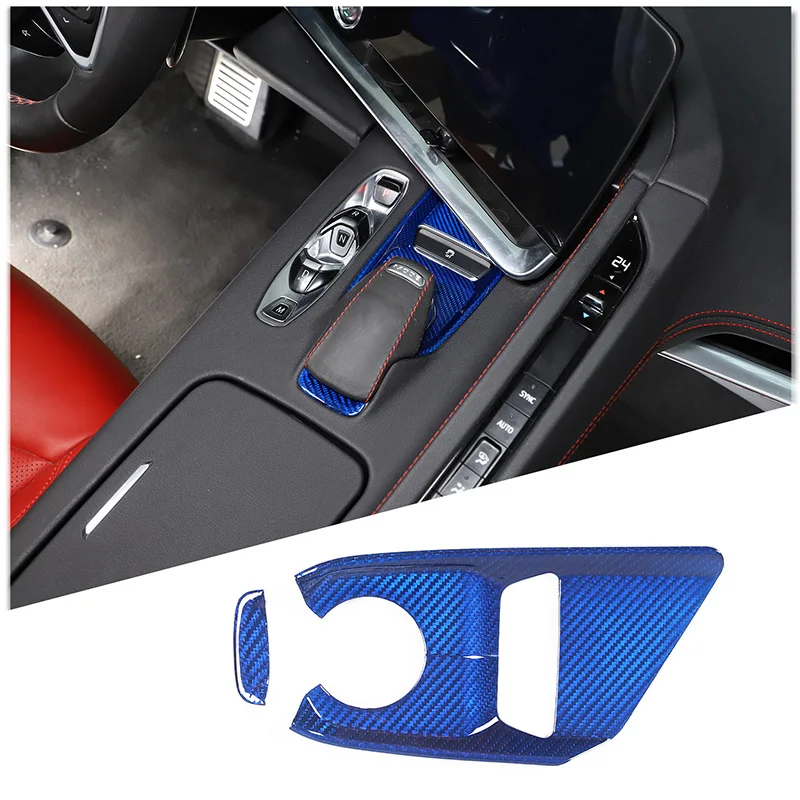 

For Corvette C8 anti-slip switch cover Switch decorative cover Interior modification Real carbon fiber 2pcs 2020-2023