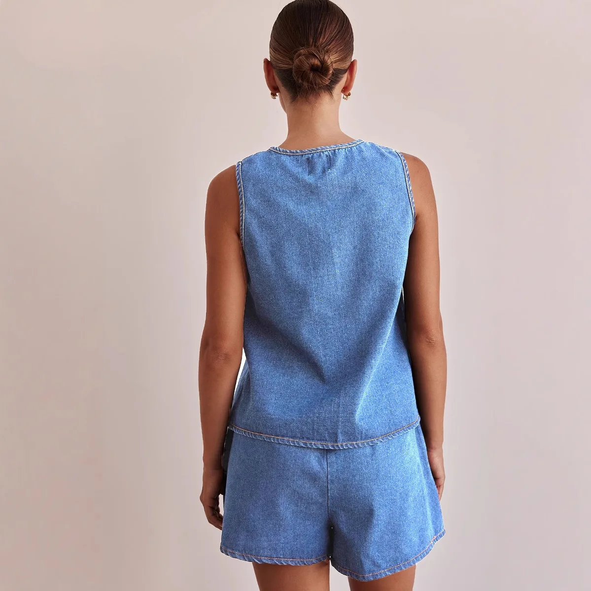 

Summer Faion Casual Women's Denim Suit Vest And orts Set Sli Comfortable Breathable Clothing for Ladies