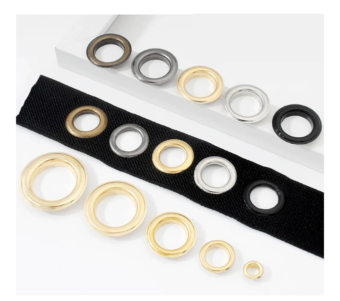 Brass Round Eyelets Grommets Hollow Rivets Button Hole Fasteners for Shoes Bags Belts Canvas Curtain DIY Leather Craft Parts