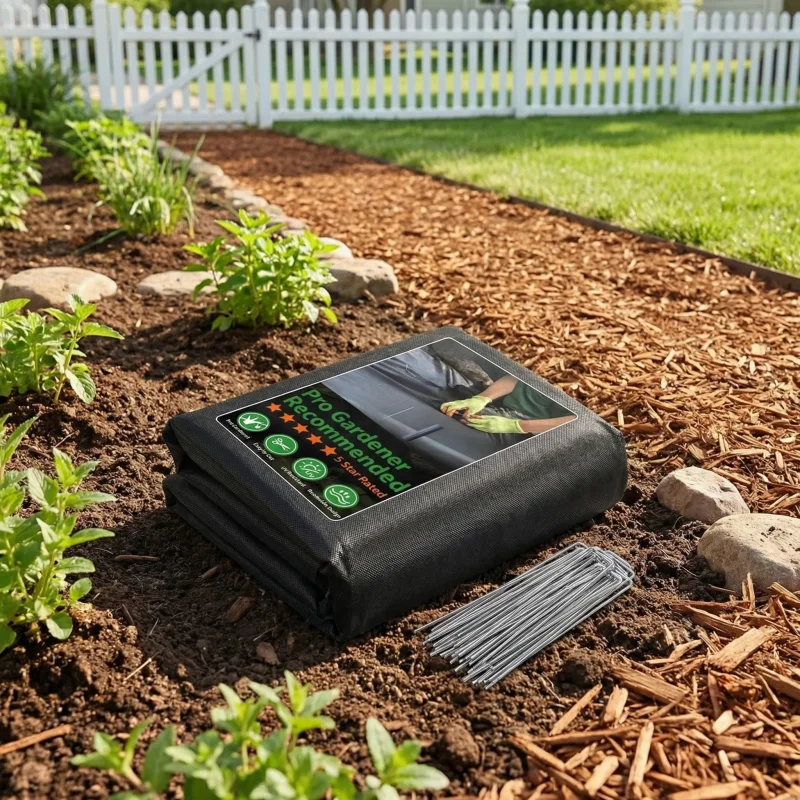 Anti-Weed Cloth Set for Courtyard Gardens - Thickened Durable Fabric with Ground Pegs Included Efficient Weeding Essential