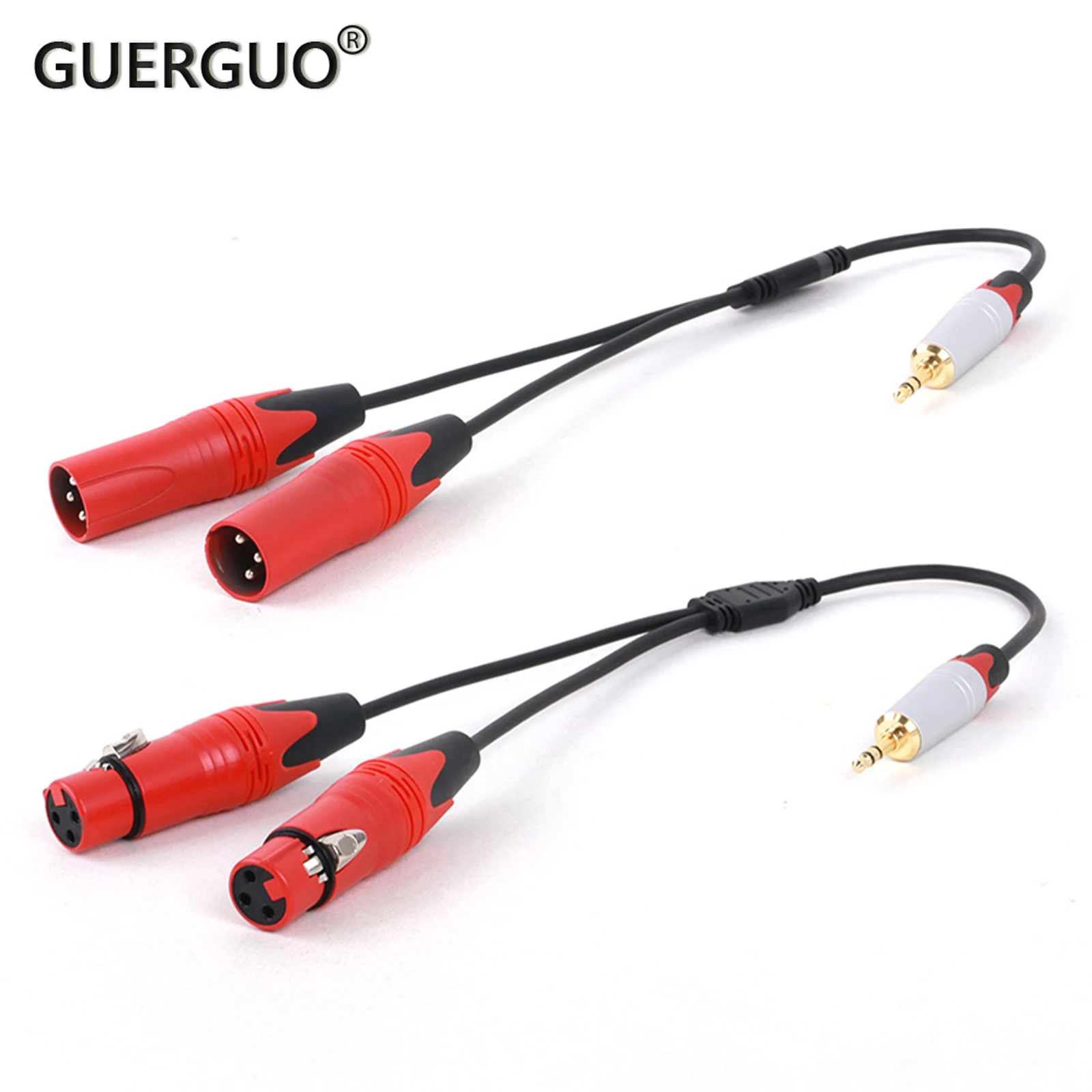 3.5mm Mini Jack to Dual XLR Cable 1/8 Inch TRS Jack to Colorful Dual 3PIN XLR Male/Female Aux Audio Cable for Speakers Mixer