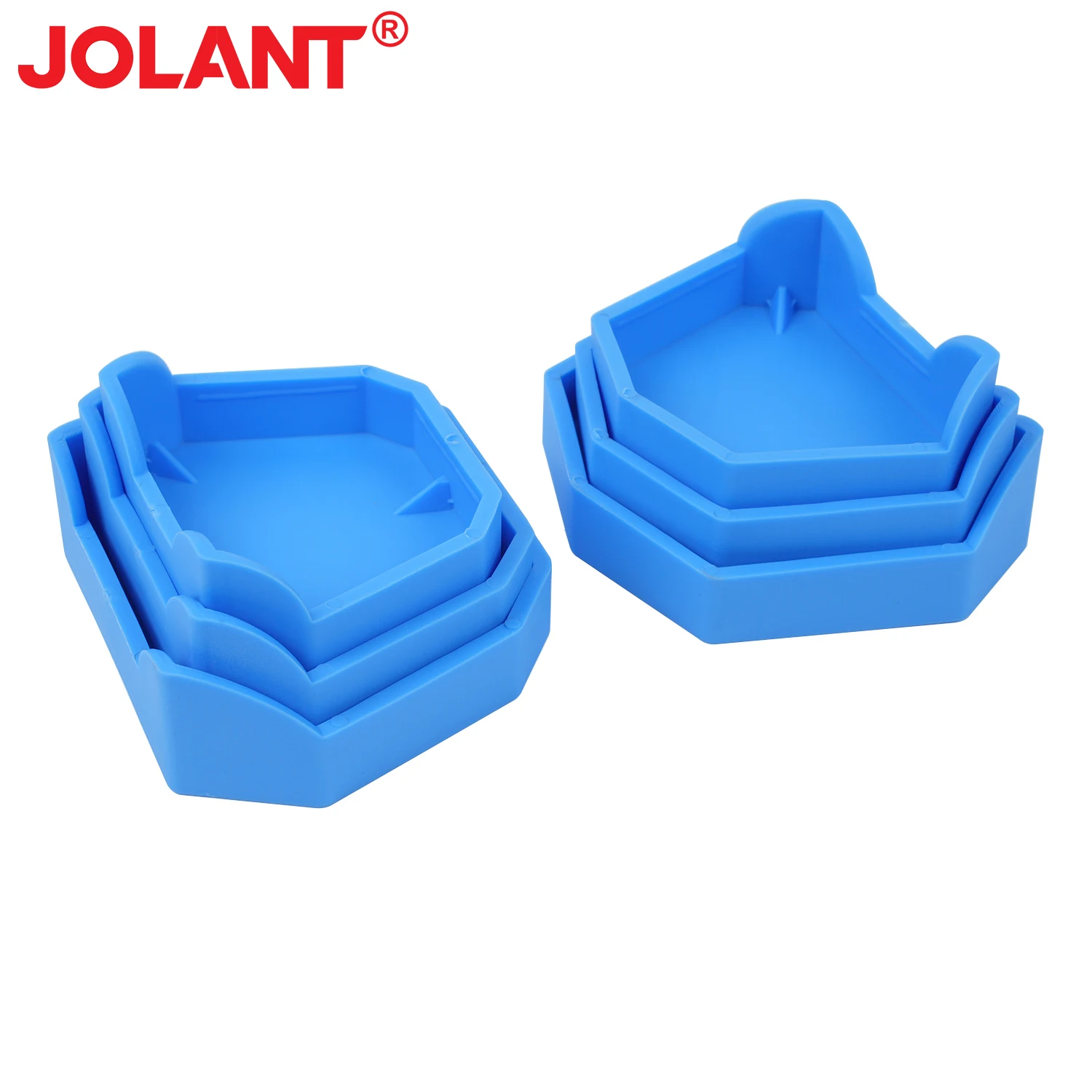 6pcs/Set JOLANT 3 Sizes (Large/Medium/Small) Dental Lab Laboratory Tools Plaster Model Base Former Molds Tray Dentist Tool