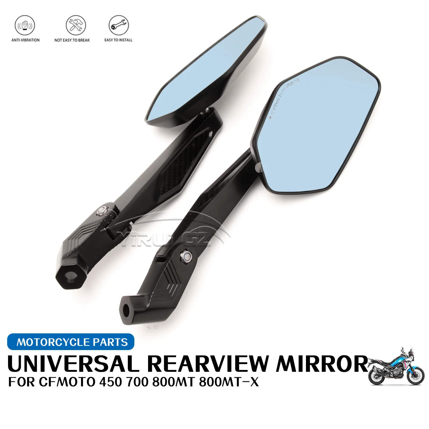 

Motorcycle rearview mirror FOR CFMOTO 450MT 700MT Blue light anti-glare mirror Rearview Side Mirror anti-glare mirror 800MT/MT-X