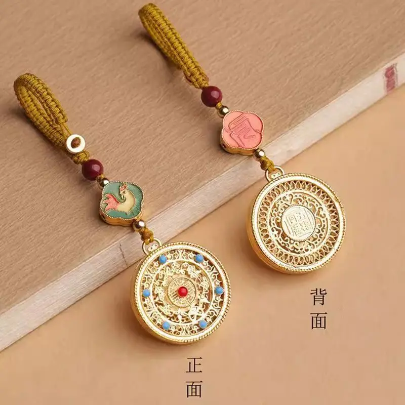 Hot Selling Dragon New Metal Lucky Rotating Disc Zodiac Key Chain Key Holder Car Hanging Chain Creative Stylish Party Favor Gift