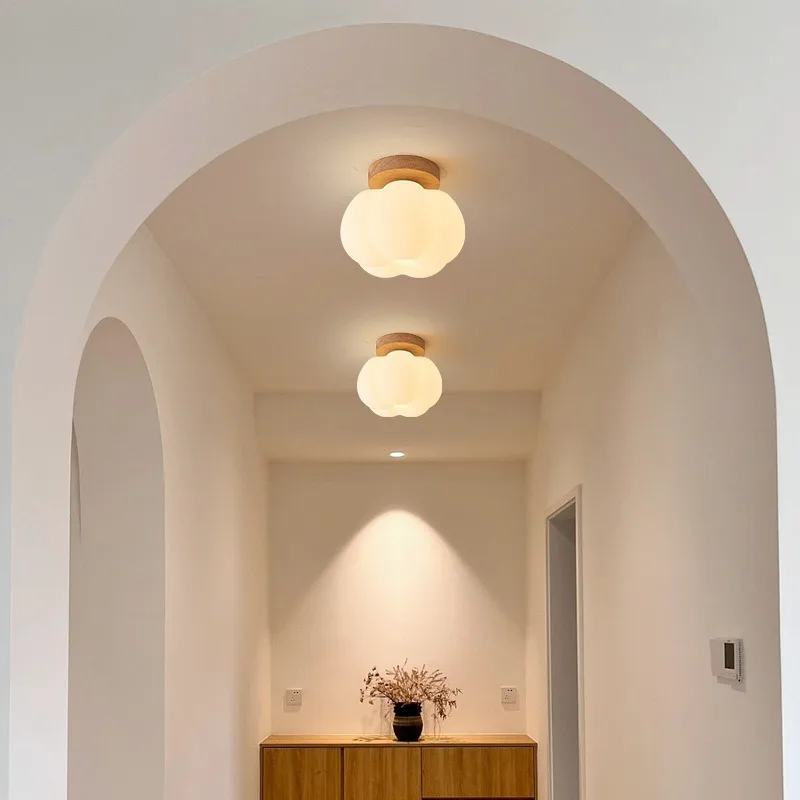 Petit plafonnier LED au design de Aliments de couleur crème, moderne et minimaliste, pour le couloir, l'entrée, le balcon, la salle à manger et l'armoire