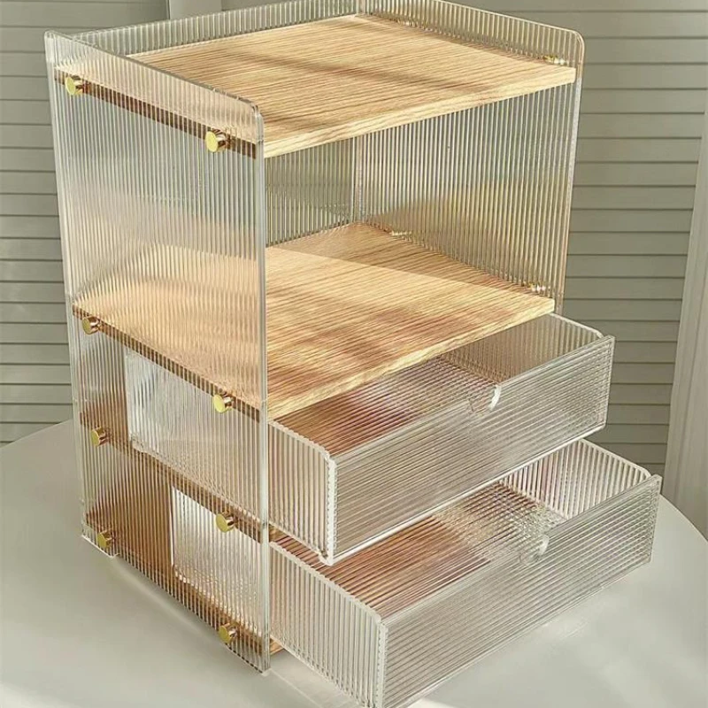 Acrylic cosmetics storage box, tabletop, skincare, perfume shelf, dresser, multi-layered drawer display shelf