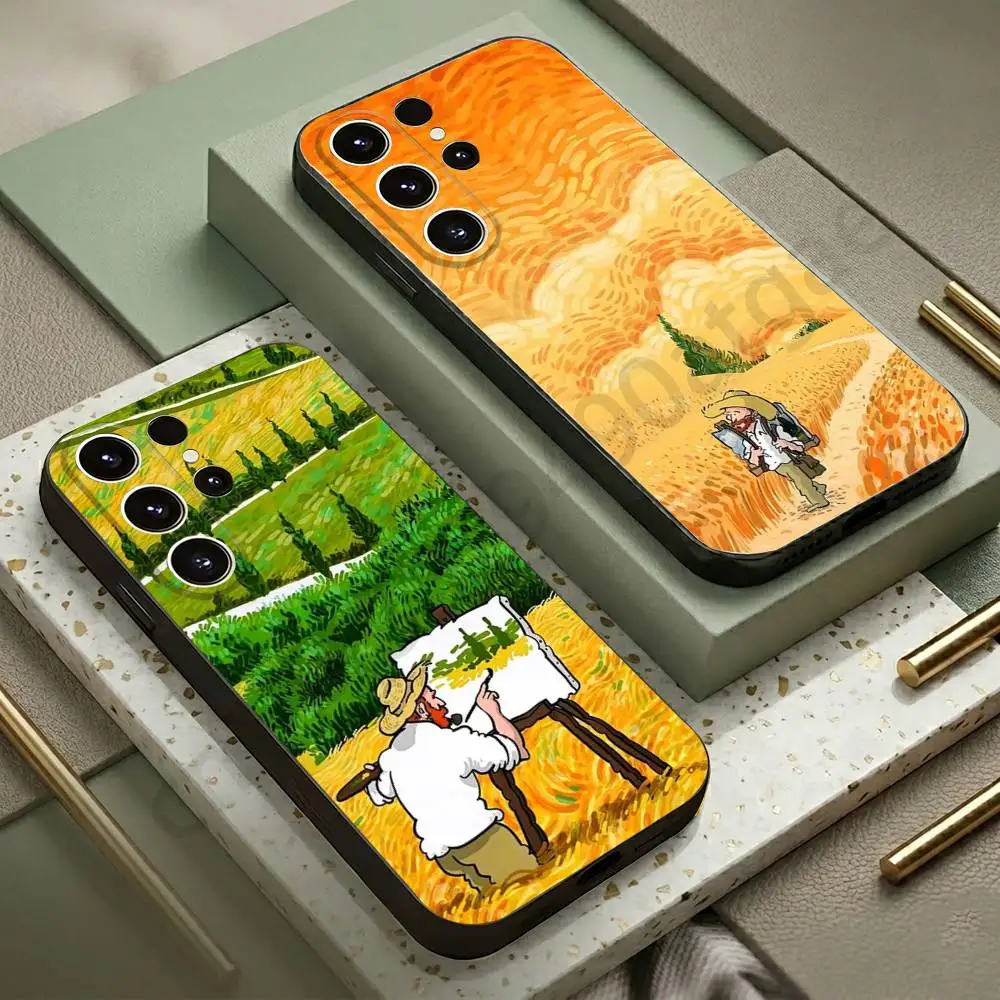 Retro Van Gogh Oil Painting Phone Case For Samsung S20,21,22,23,24,25,26 plus,ultra Silicone Cover