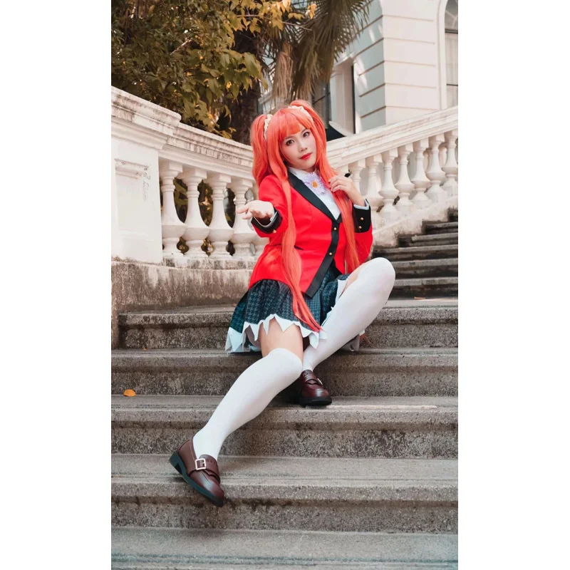 Anime Kakegurui Costume Cosplay Kirari Momobami Uniforme Yumeko Sayaka Giocatore d'azzardo compulsivo Ragazza della scuola giapponese Gonna a pieghe Vestito