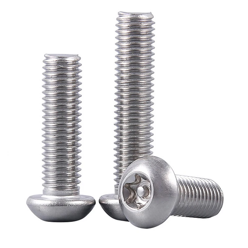 10pcs/lot M2 M2.5 M3 M4 M5 M6 M8 M10 A2-70 Stainless Steel Torx Button Head Tamper Proof Seecurity Screws
