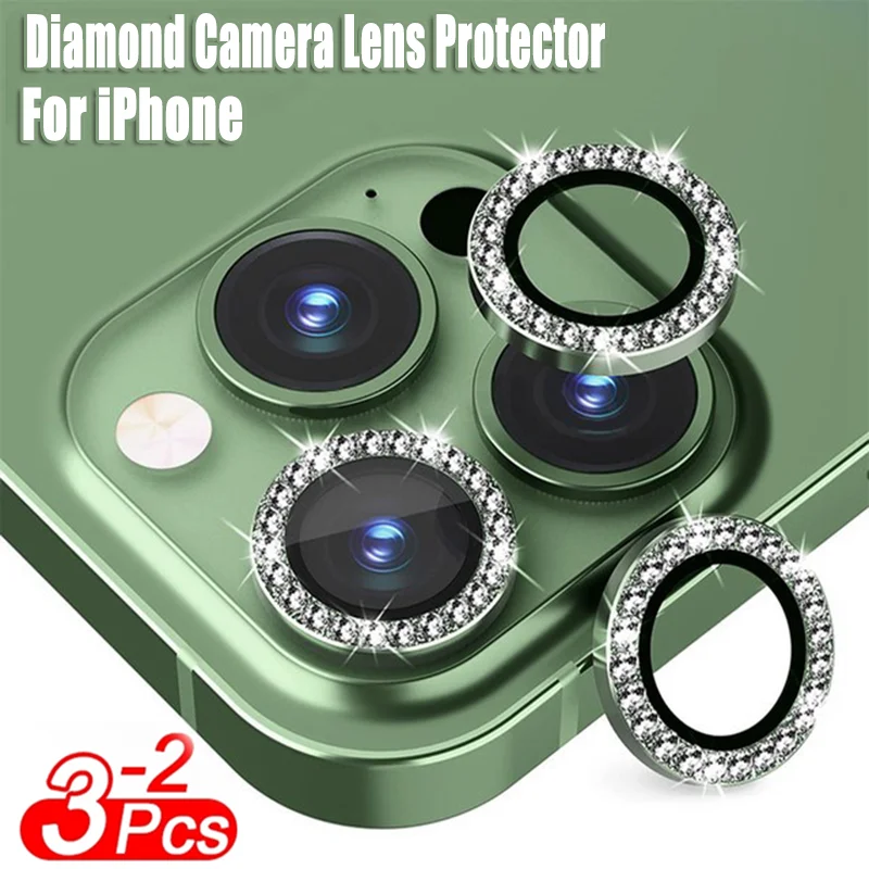 Diamond Metal Camera Lens Protector Glass per iPhone 16 Pro Max 15 Pro Max 14 Plus 16 15 14 Pro pellicola protettiva per obiettivo della fotocamera