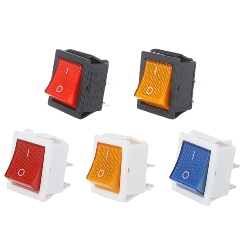 สวิตซ์โยกกันน้ำเรือ4พิน2ตำแหน่งสวิตช์สลับ SPST สวิทช์ขนาดเล็กสแน็ปใน KCD4สำหรับรถยนต์การขนส่งสินค้าอัตโนมัติ