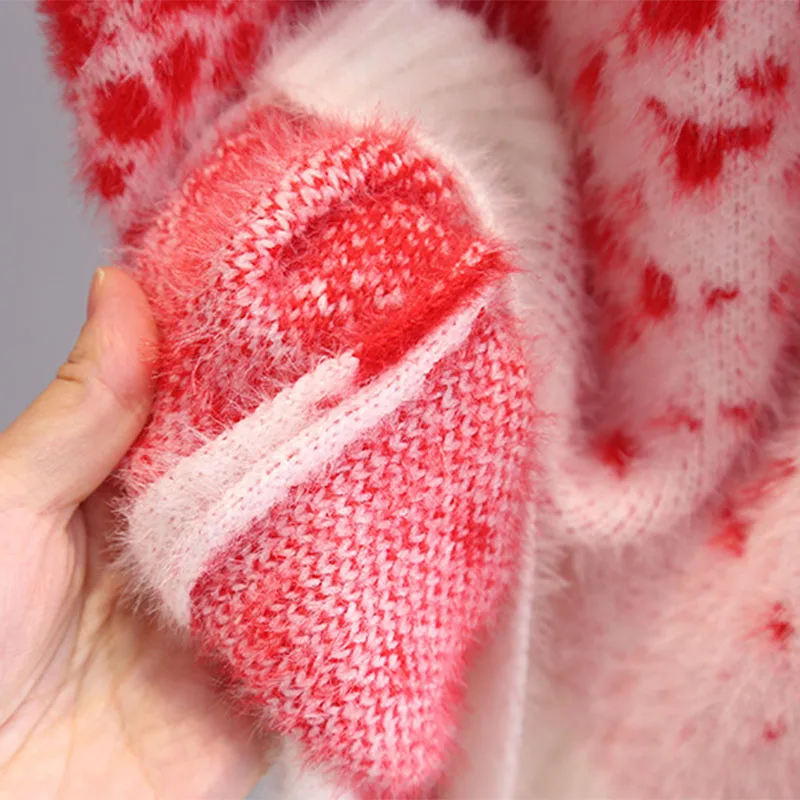 Girls Sweater Autumn Winter 2024 New Snowflake Spot Bottoming Knitted Sweaters for Kids Girl Comfort Fluffy Knit Clothes HY11022 image 5