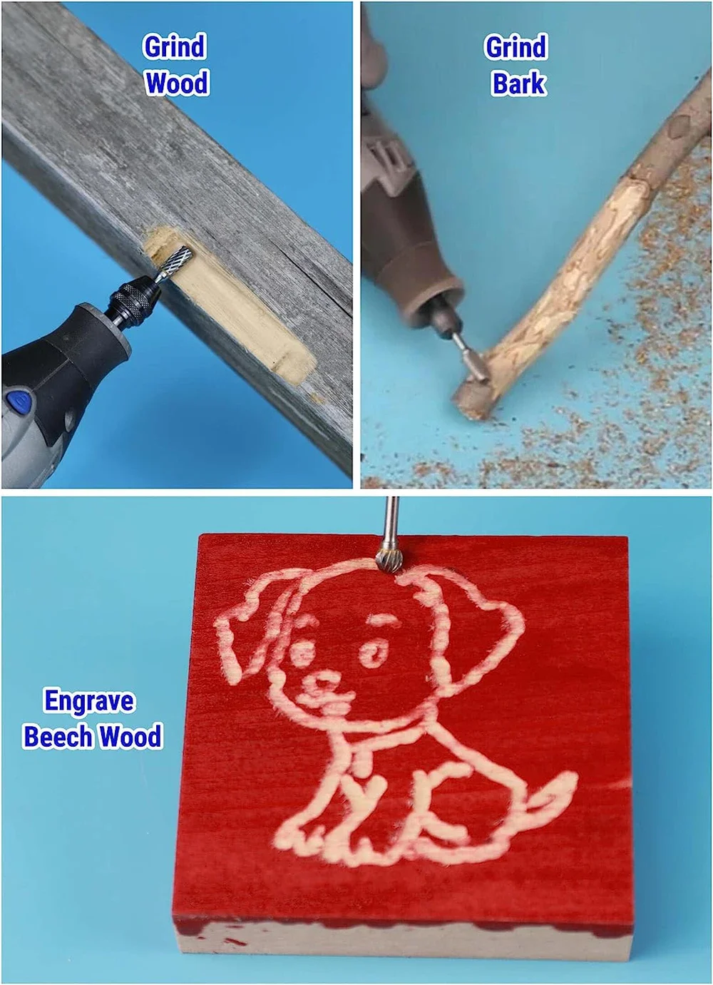 10 قطعة مجموعة لدغ كربيد متوافقة مع دريمل 1/8 "عرقوب مطحنة القالب أداة دوارة عرموش بت الخشب المعادن نحت الطحن الكهربائي #3