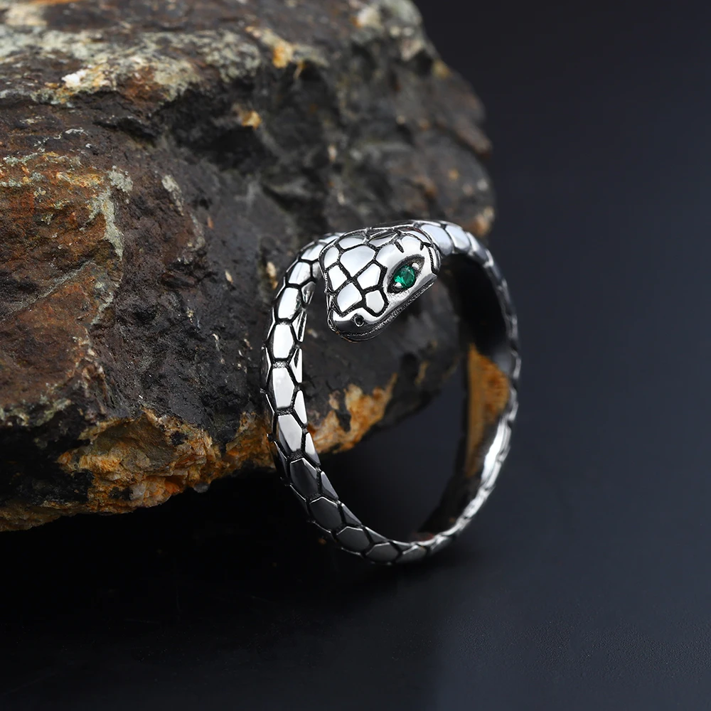 

Антикварное кольцо из серебра S925 с регулируемым размером, в форме змеиного хвоста, в ретро-стиле, для мужчин и женщин